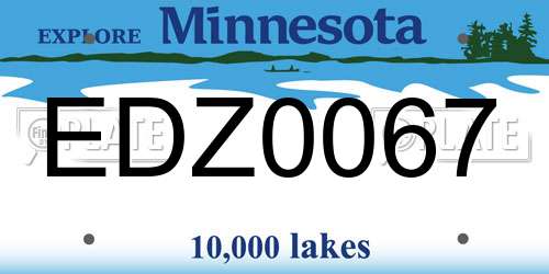 EDZ0067 Minnesota License Plate