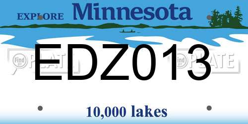 EDZ013 Minnesota License Plate