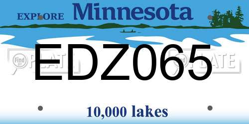 EDZ065 Minnesota License Plate
