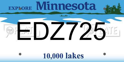 EDZ725 Minnesota License Plate