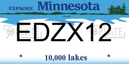 EDZX12 Minnesota License Plate