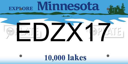 EDZX17 Minnesota License Plate