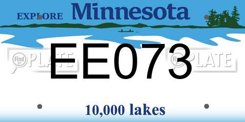 EE073 Minnesota License Plate