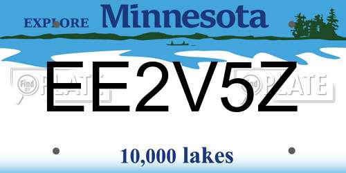 EE2V5Z Minnesota License Plate