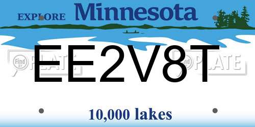 EE2V8T Minnesota License Plate