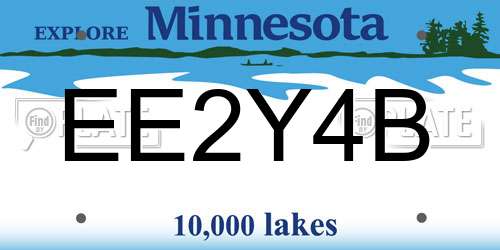 EE2Y4B Minnesota License Plate