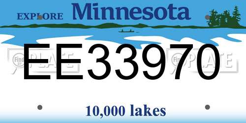EE33970 Minnesota License Plate