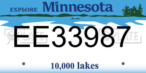 EE33987 Minnesota License Plate