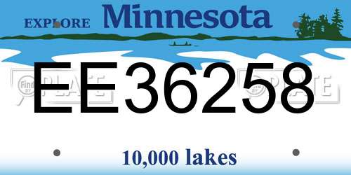 EE36258 Minnesota License Plate