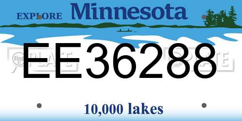 EE36288 Minnesota License Plate