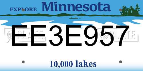 EE3E957 Minnesota License Plate