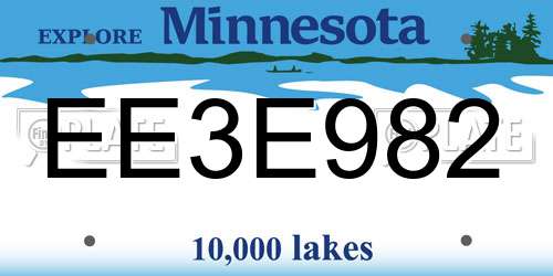 EE3E982 Minnesota License Plate