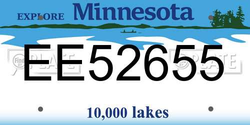 EE52655 Minnesota License Plate