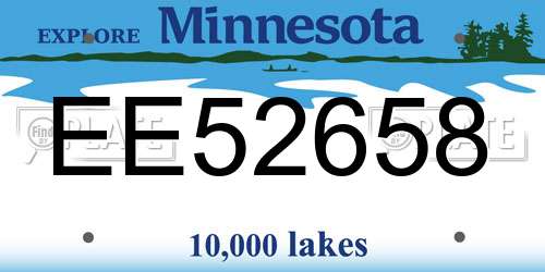 EE52658 Minnesota License Plate
