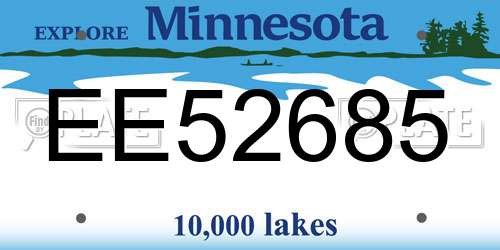 EE52685 Minnesota License Plate