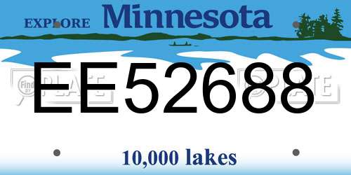 EE52688 Minnesota License Plate