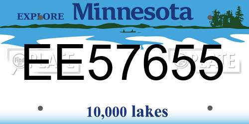 EE57655 Minnesota License Plate