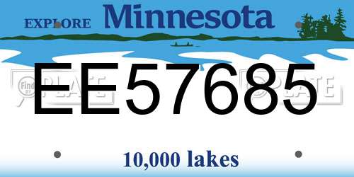 EE57685 Minnesota License Plate