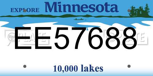 EE57688 Minnesota License Plate