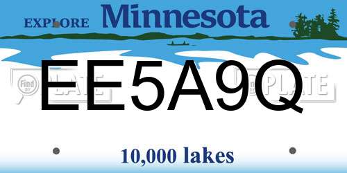 EE5A9Q Minnesota License Plate