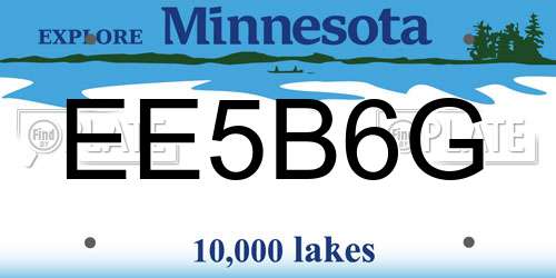 EE5B6G Minnesota License Plate