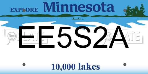 EE5S2A Minnesota License Plate