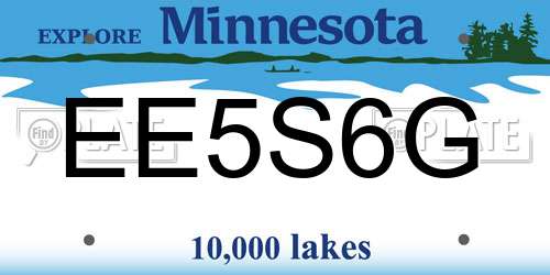 EE5S6G Minnesota License Plate