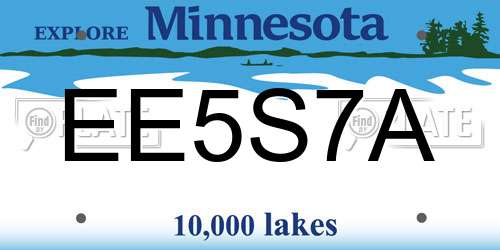 EE5S7A Minnesota License Plate