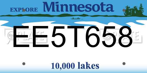 EE5T658 Minnesota License Plate