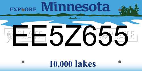 EE5Z655 Minnesota License Plate