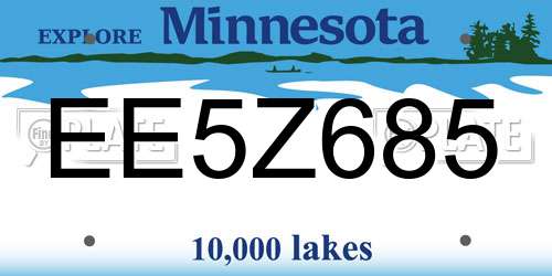 EE5Z685 Minnesota License Plate