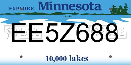 EE5Z688 Minnesota License Plate