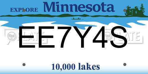 EE7Y4S Minnesota License Plate