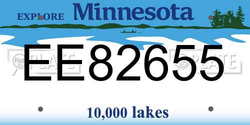 EE82655 Minnesota License Plate