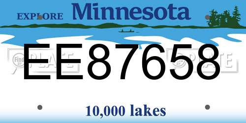 EE87658 Minnesota License Plate
