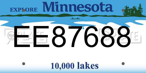EE87688 Minnesota License Plate