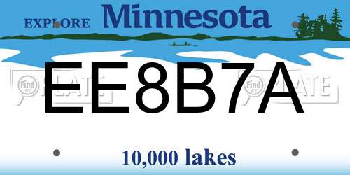EE8B7A Minnesota License Plate