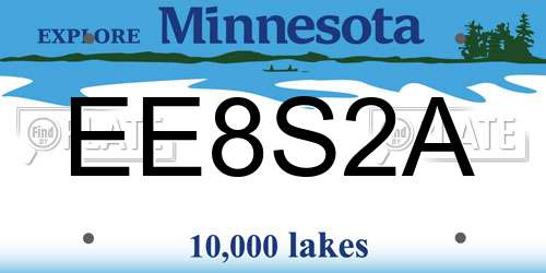EE8S2A Minnesota License Plate