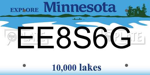 EE8S6G Minnesota License Plate