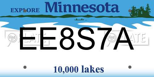 EE8S7A Minnesota License Plate