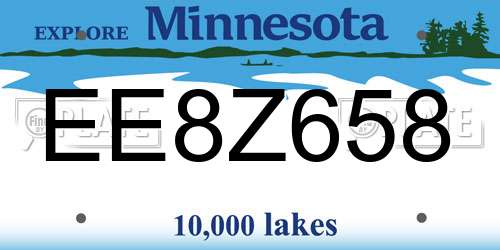 EE8Z658 Minnesota License Plate