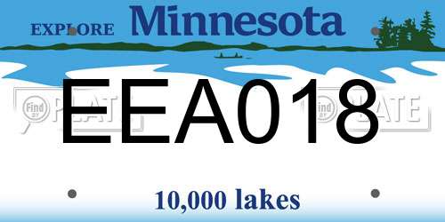 EEA018 Minnesota License Plate