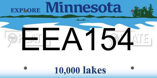EEA154 Minnesota License Plate