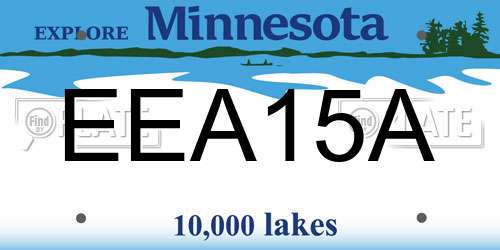 EEA15A Minnesota License Plate
