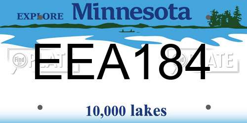 EEA184 Minnesota License Plate
