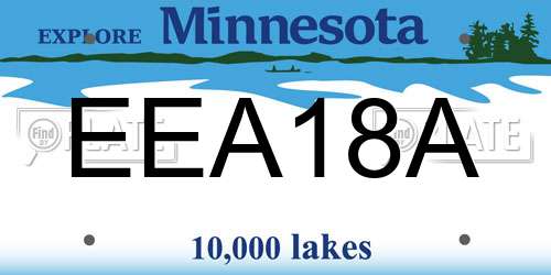 EEA18A Minnesota License Plate