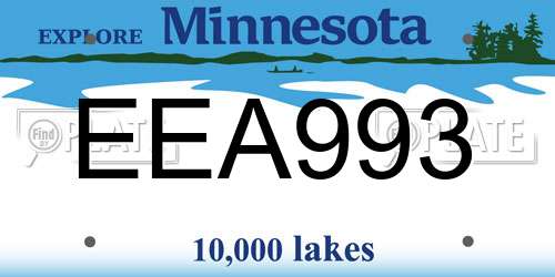 EEA993 Minnesota License Plate