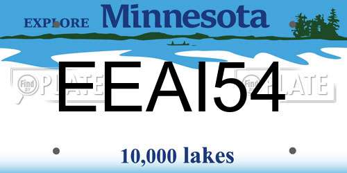 EEAI54 Minnesota License Plate