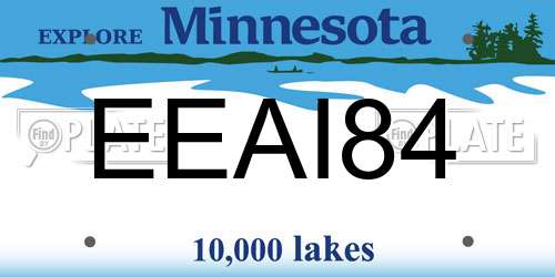 EEAI84 Minnesota License Plate