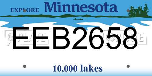 EEB2658 Minnesota License Plate